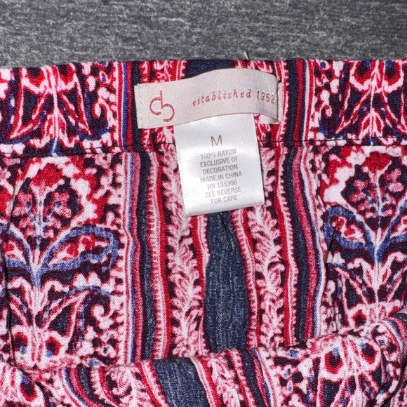 CB- Bohemian Paisley Print Maxi Skirt - Red and Blue Size Medium - Picture 4 of 10